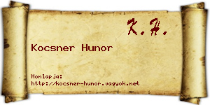 Kocsner Hunor névjegykártya